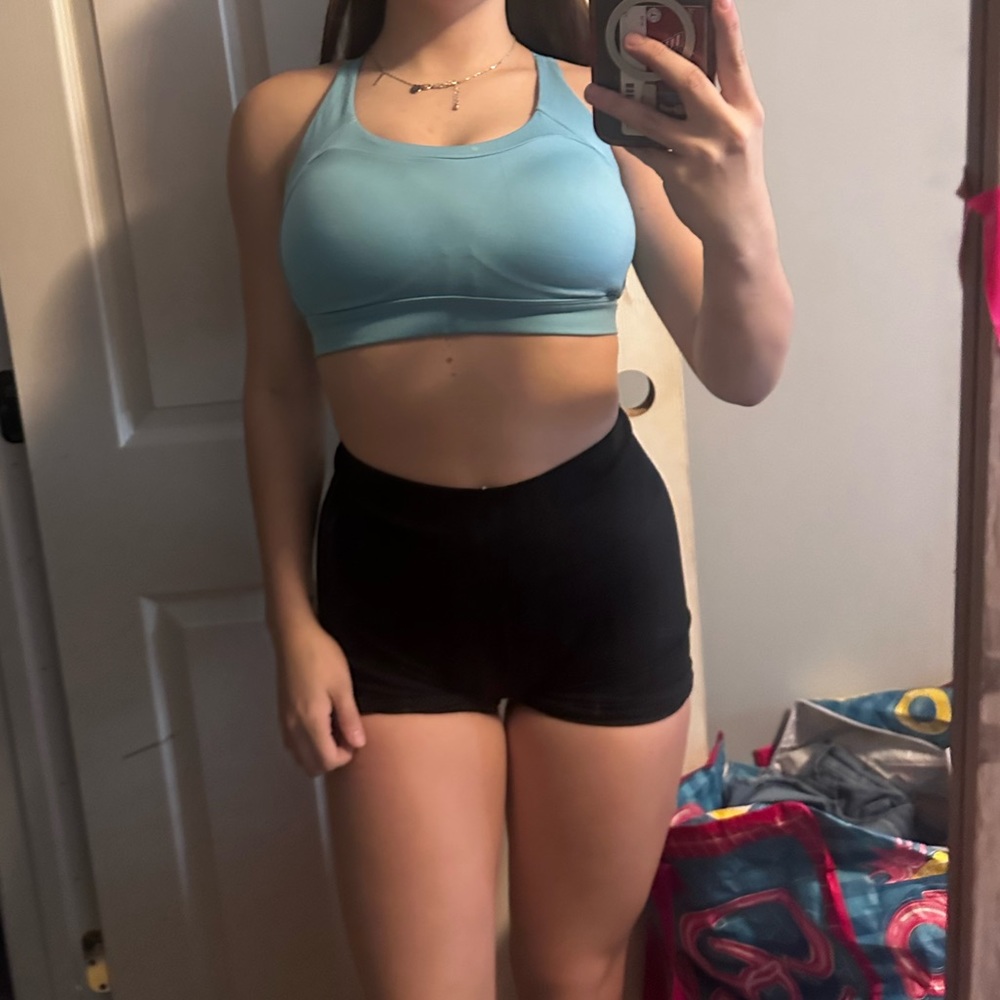 Blue gymshark sports bra size medium